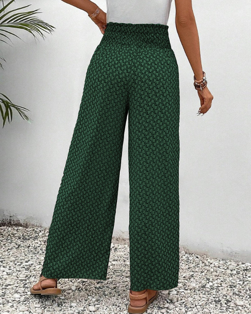 Lisette | Elegante Hose mit weitem Bein und Druck