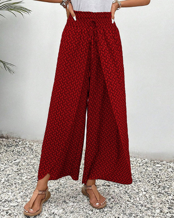 Lisette | Elegante Hose mit weitem Bein und Druck