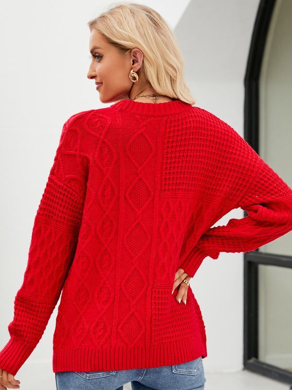 Lässiger Pullover Kabelknoten