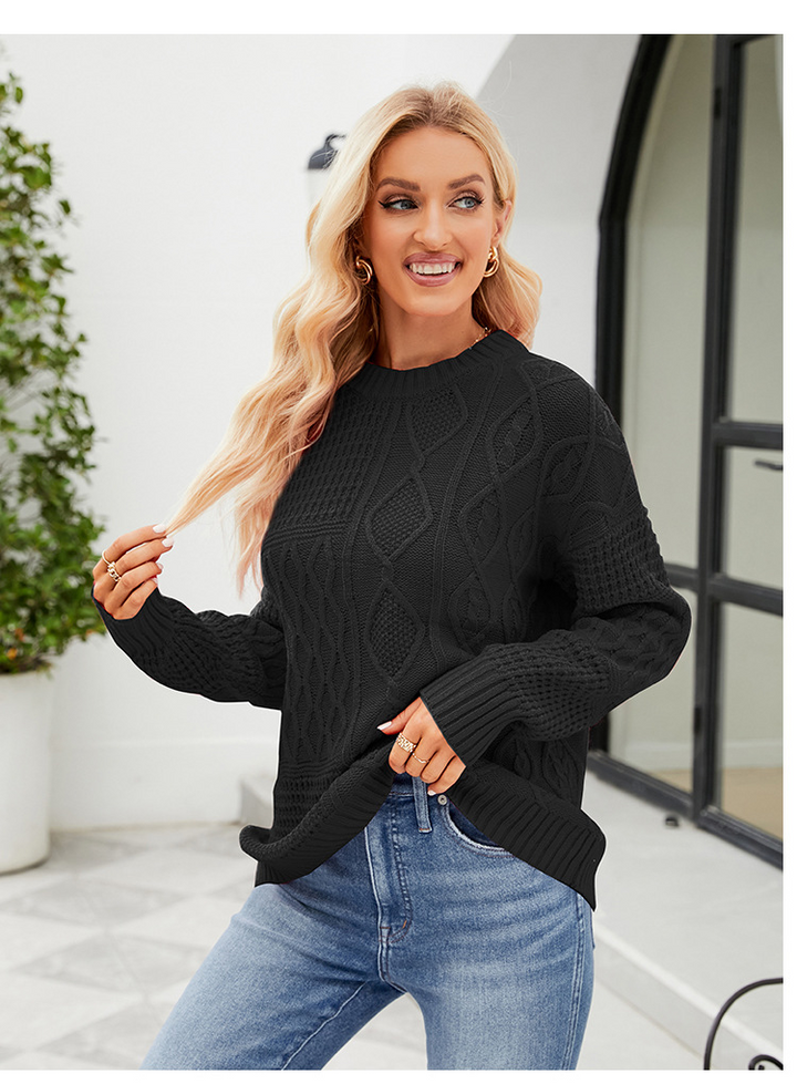 Lässiger Pullover Kabelknoten