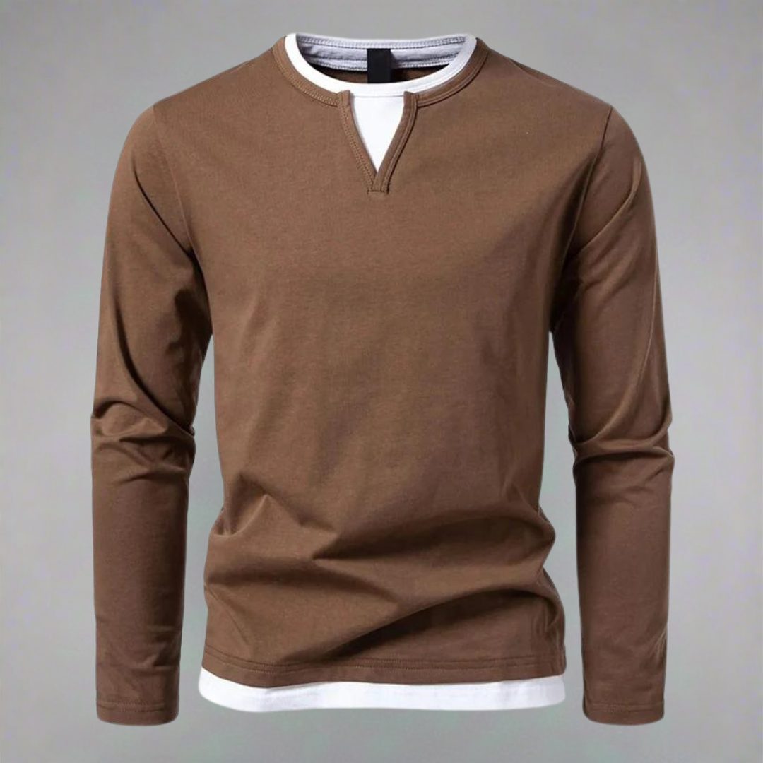 Ryan | Langärmeliger Pullover mit V-Ausschnitt, moderner Stil