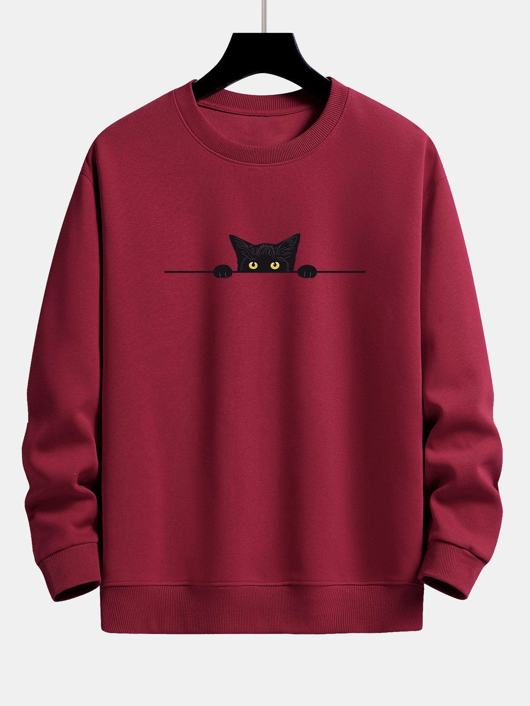 Mimi | Schwarzes Sweatshirt mit Katzendruck in lockerer Passform