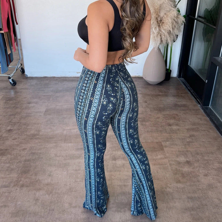 Elize | Slim Fit Schlaghosen mit Druck