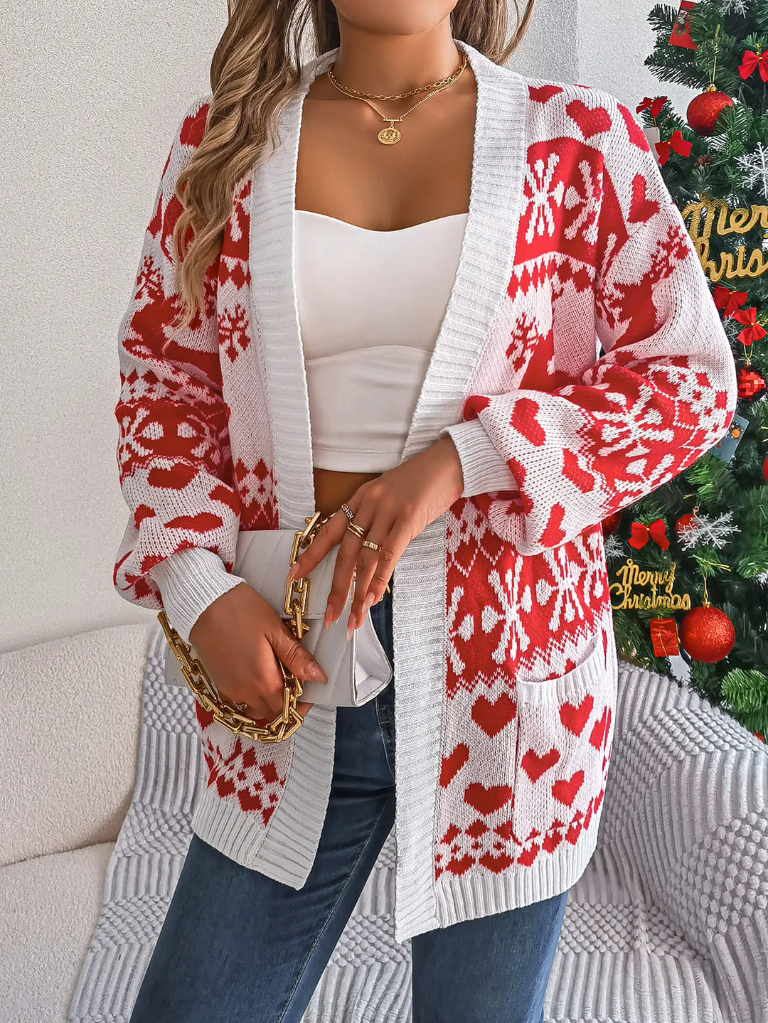 Rudolf | Weihnachten Strickjacke Pullover