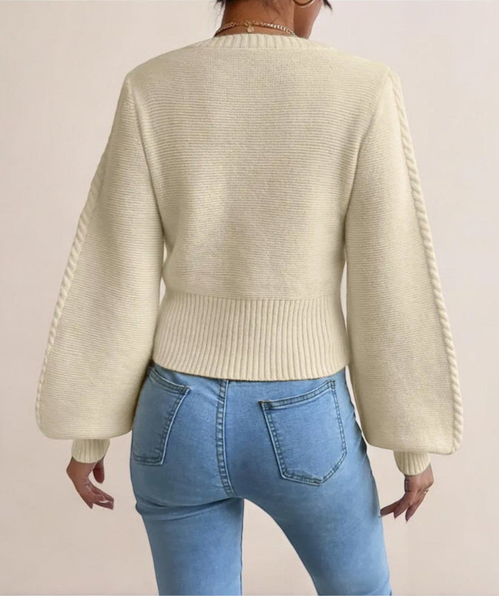 Fjara | Damen Pullover mit quadratischem Kragen