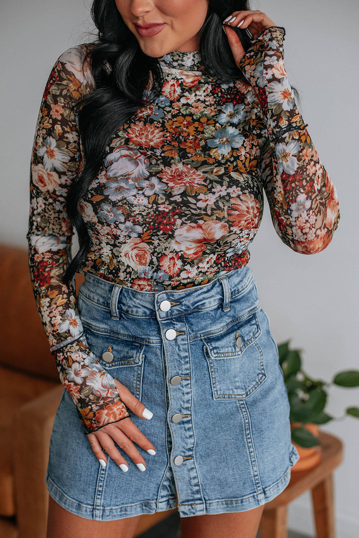 Theresa | Florale Netzbluse