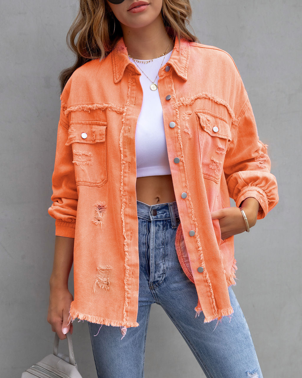 Valerie | Casual Ripped Shirt Jacke