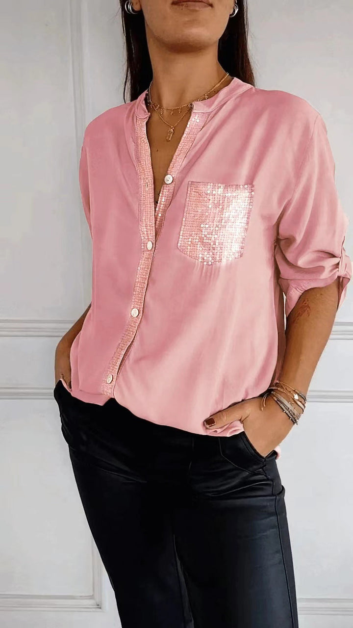 Funkela | Glitzerbluse mit Paillettentasche