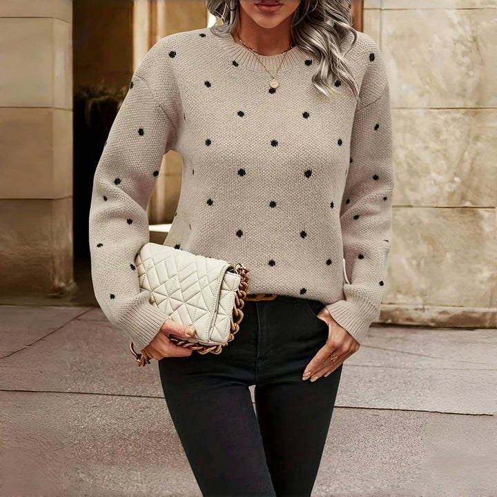 Nina | Gestrickter Pullover mit Tupfen