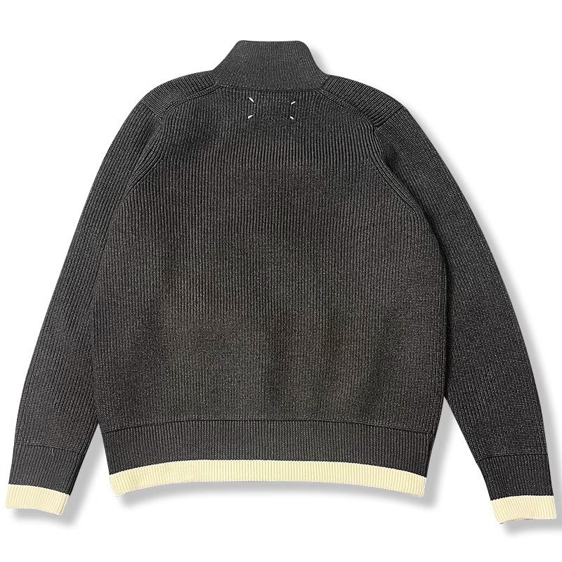 Rollkragen Reißverschluss lose Verdickung Warmhalten Wolle Strickjacke Pullover Mantel