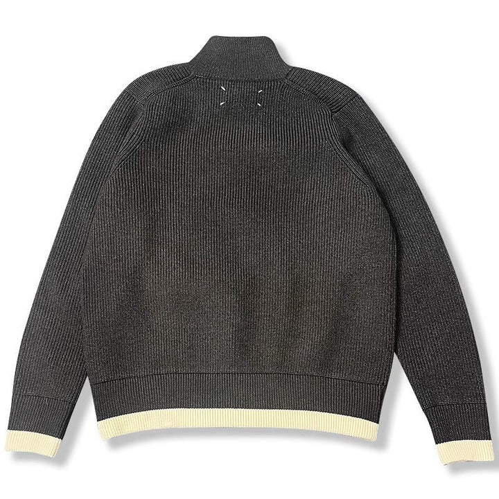 Rollkragen Reißverschluss lose Verdickung Warmhalten Wolle Strickjacke Pullover Mantel