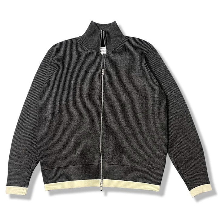 Rollkragen Reißverschluss lose Verdickung Warmhalten Wolle Strickjacke Pullover Mantel