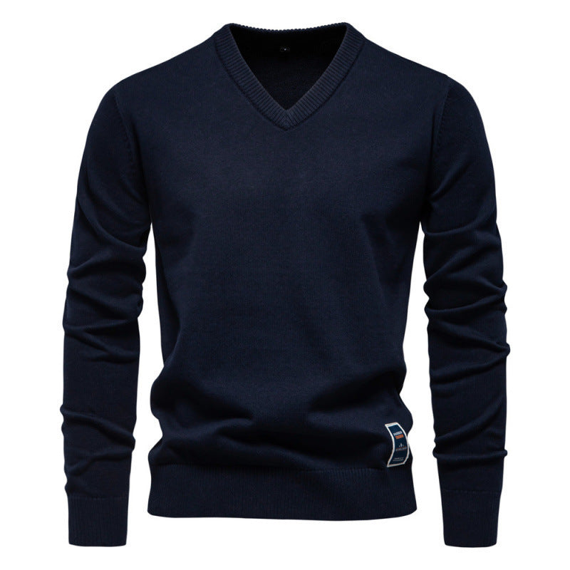 Tiginn | Herren Pullover mit V-Ausschnitt aus Baumwolle