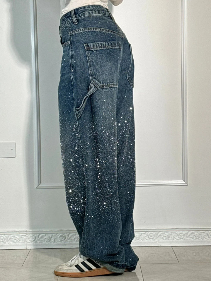 Lena | Bequeme Haremsjeans mit Strasssteinen