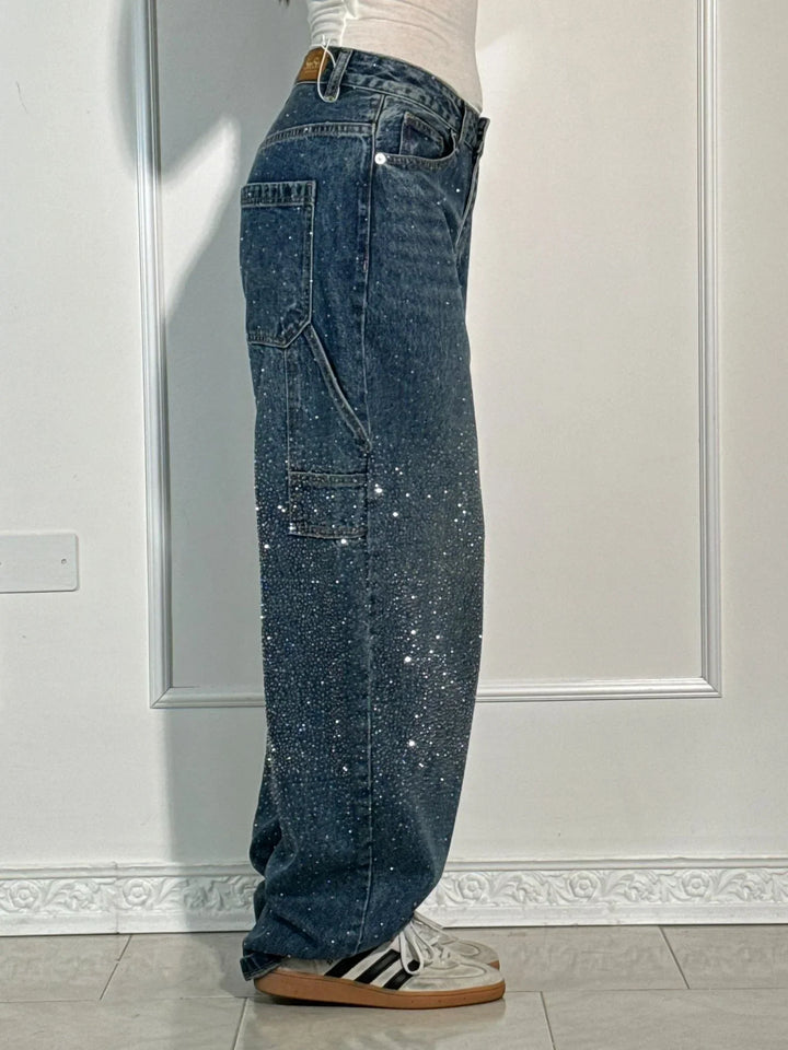 Lena | Bequeme Haremsjeans mit Strasssteinen