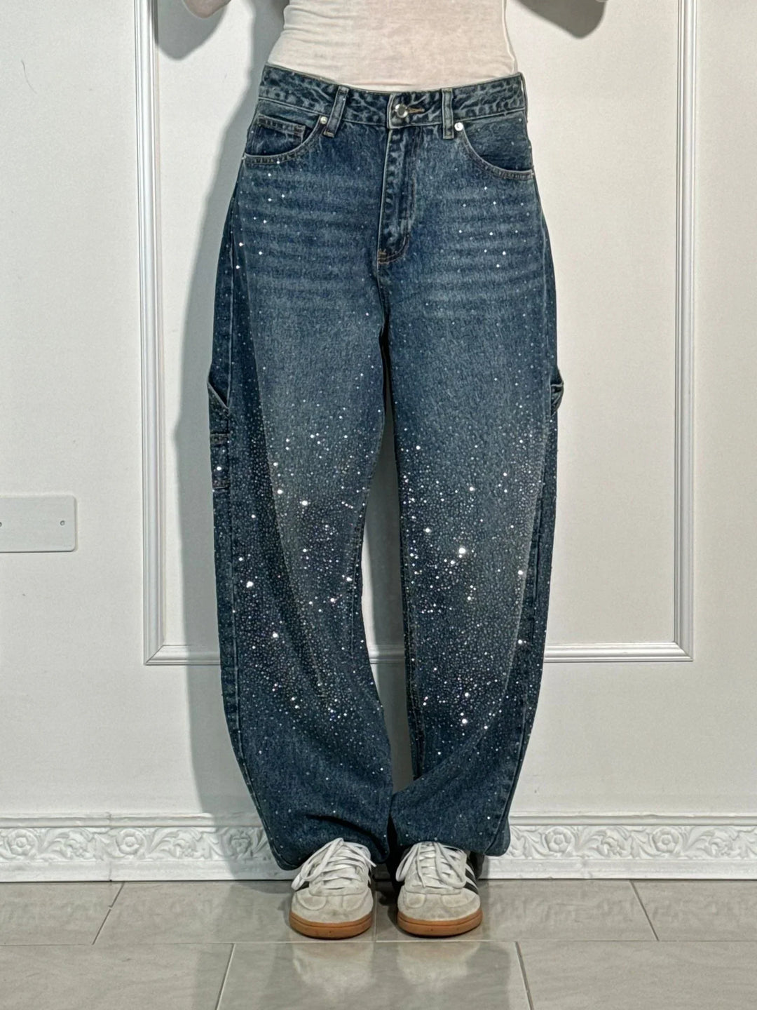 Lena | Bequeme Haremsjeans mit Strasssteinen