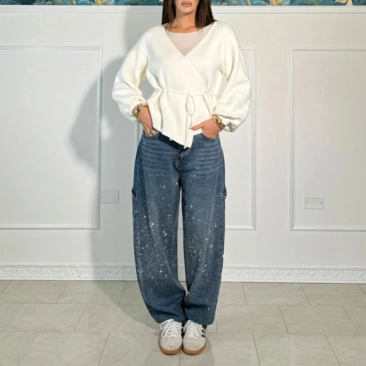 Lena | Bequeme Haremsjeans mit Strasssteinen