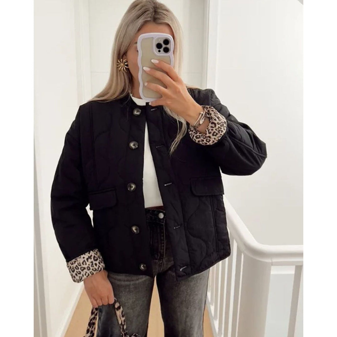 Jacke mit Leopardenfutter