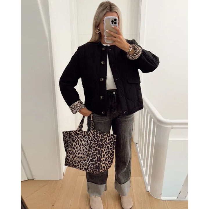 Jacke mit Leopardenfutter