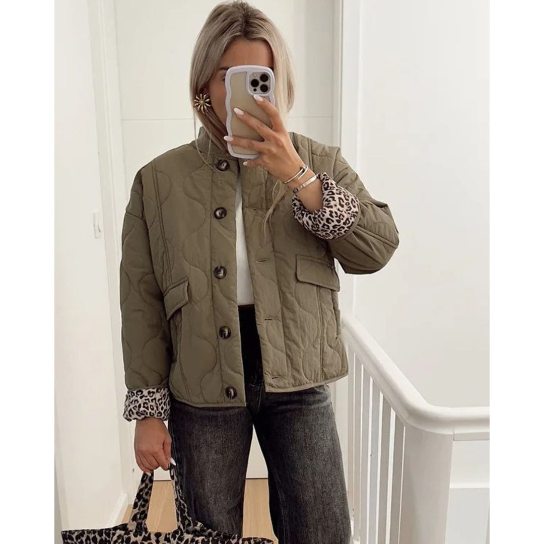 Jacke mit Leopardenfutter