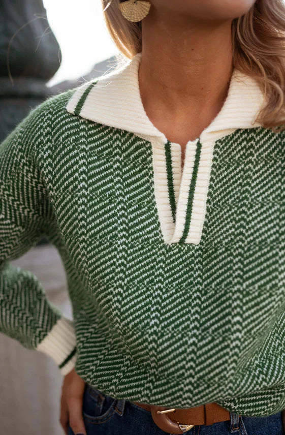Lena | Stylischer Pullover mit Umlegekragen