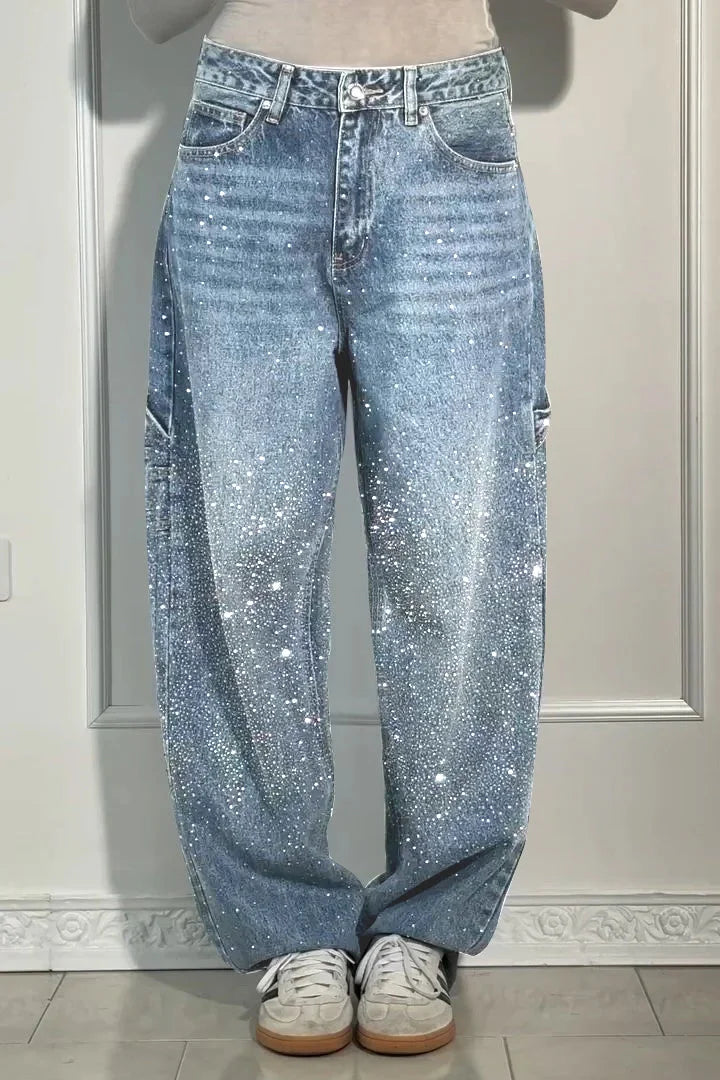 Lena | Bequeme Haremsjeans mit Strasssteinen