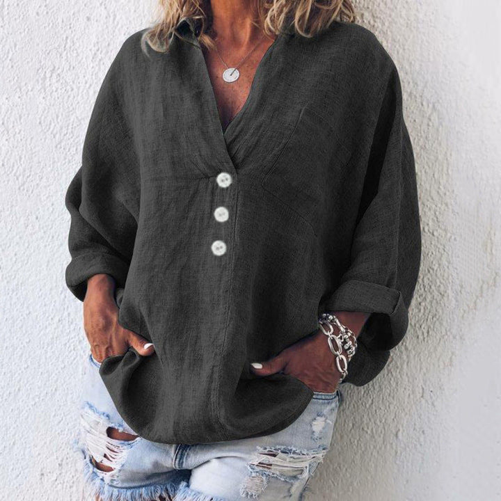 Elisabeth | Bluse aus Baumwolle und Leinen