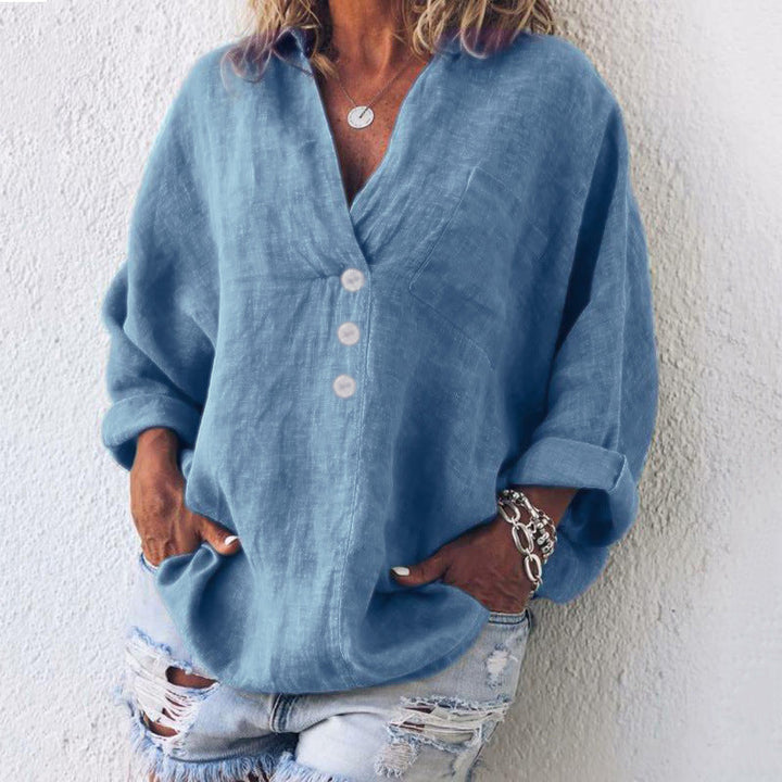 Elisabeth | Bluse aus Baumwolle und Leinen