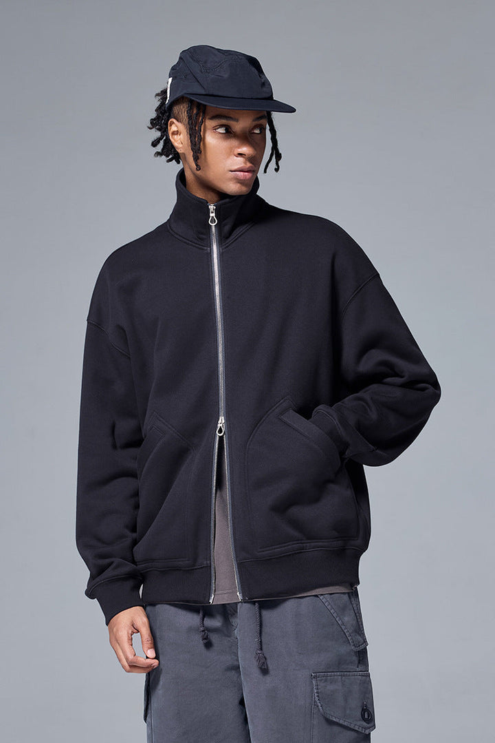 Minimalistische Fleecejacke mit durchgehendem Reißverschluss für Männer