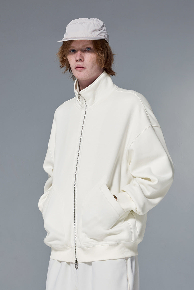 Minimalistische Fleecejacke mit durchgehendem Reißverschluss für Männer