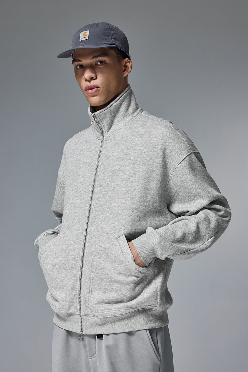 Minimalistische Fleecejacke mit durchgehendem Reißverschluss für Männer