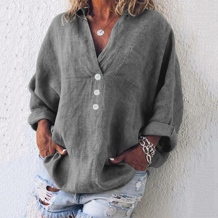 Elisabeth | Bluse aus Baumwolle und Leinen