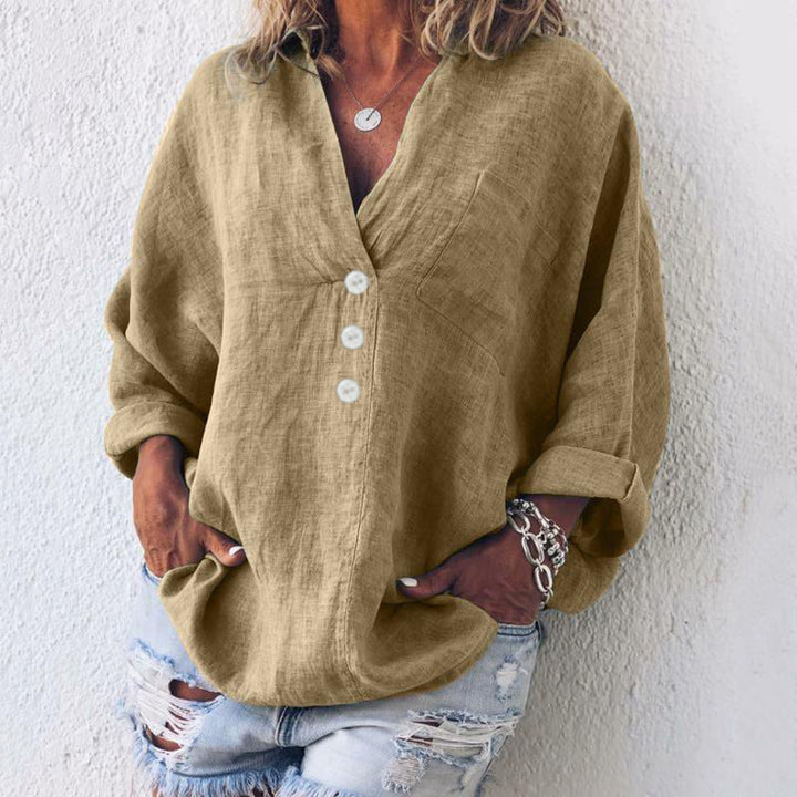 Elisabeth | Bluse aus Baumwolle und Leinen