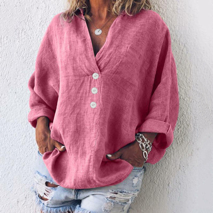 Elisabeth | Bluse aus Baumwolle und Leinen