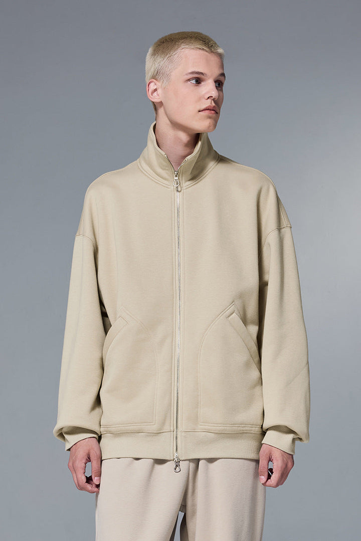 Minimalistische Fleecejacke mit durchgehendem Reißverschluss für Männer