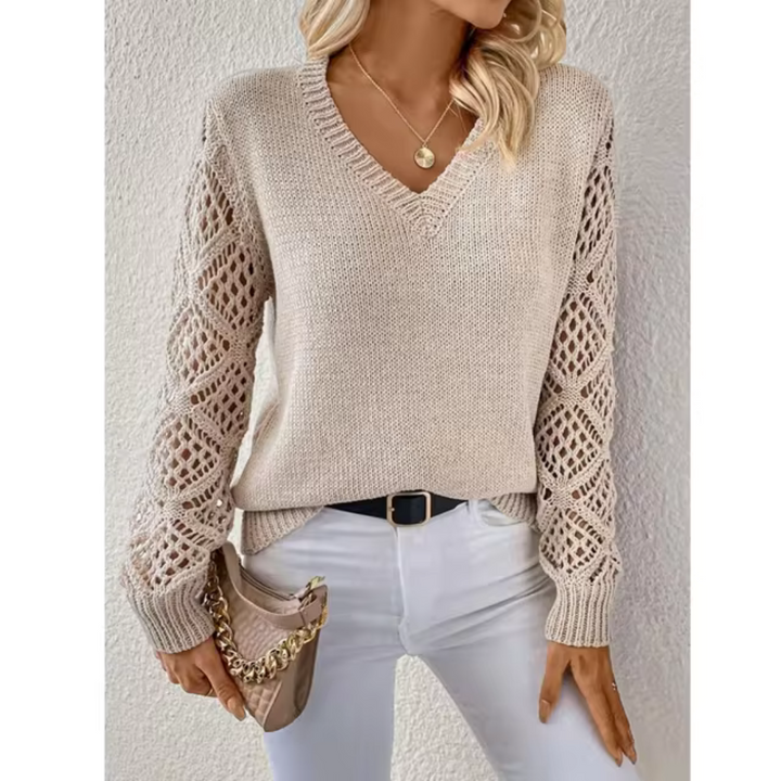 Le Clair | Lässiger Strickpullover mit V-Ausschnitt