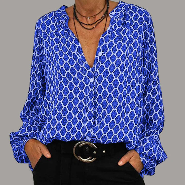 Christina | Entspanntes Midi-Shirt mit V-Ausschnitt
