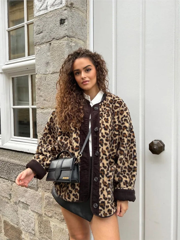 VEALA | Stylische Jacke mit Leopardenmuster