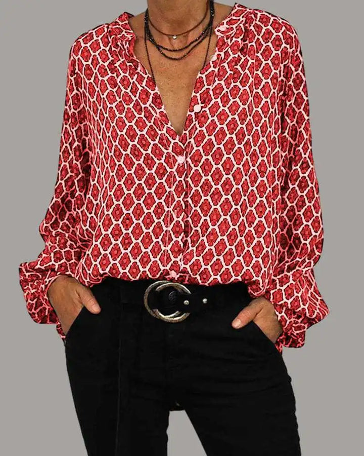 Christina | Entspanntes Midi-Shirt mit V-Ausschnitt