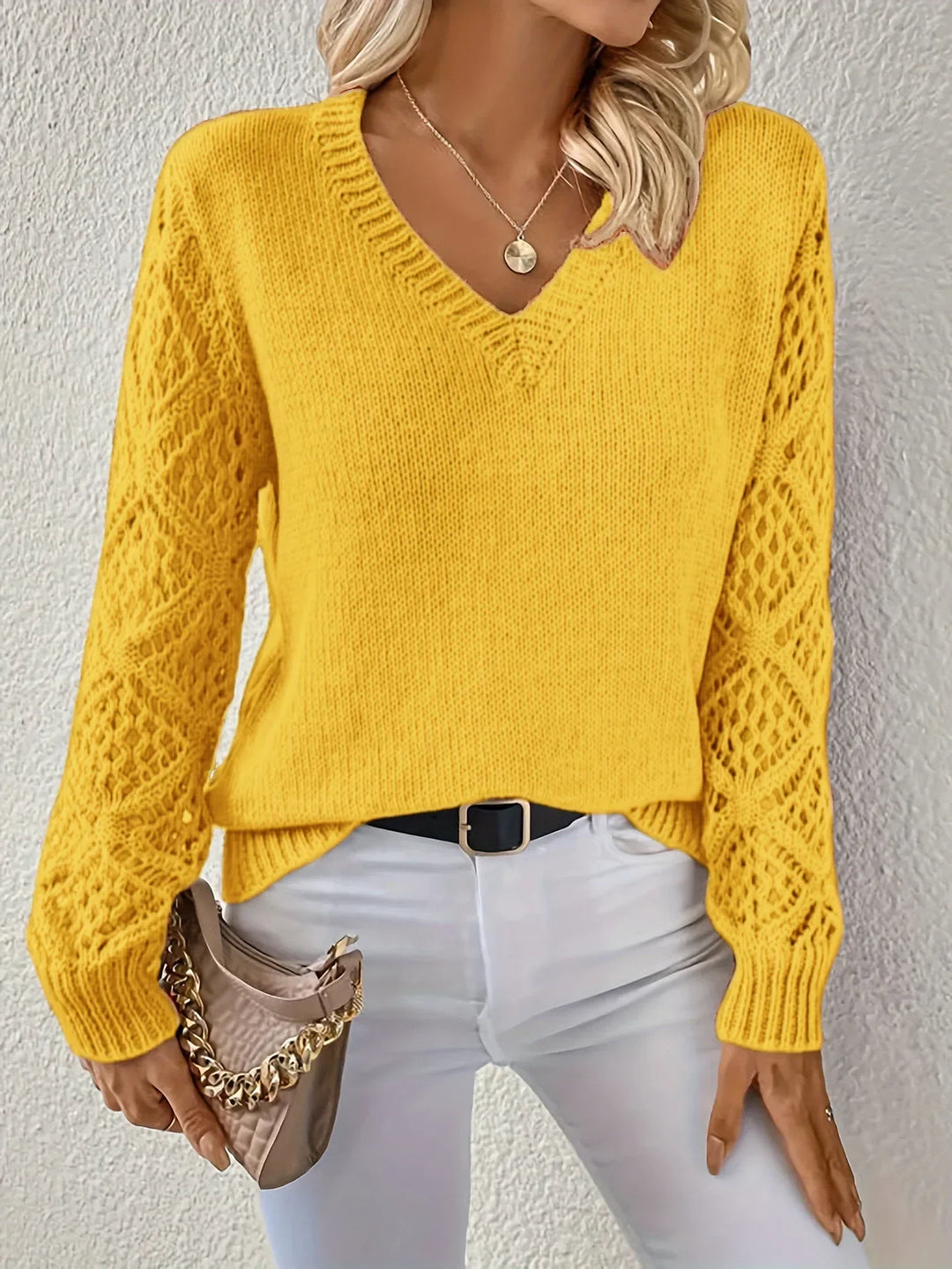 Le Clair | Lässiger Strickpullover mit V-Ausschnitt