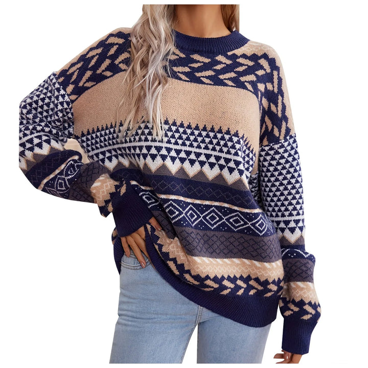 Le Clair | Retro Pullover mit Kontrast gestrickt