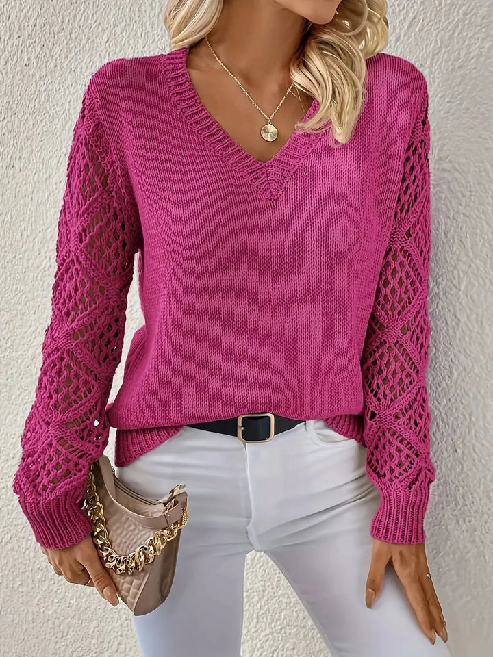 Le Clair | Lässiger Strickpullover mit V-Ausschnitt