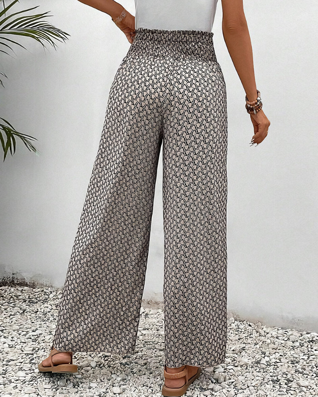Lisette | Elegante Hose mit weitem Bein und Druck