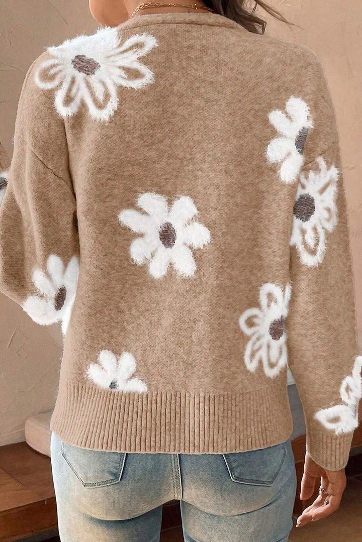 Julia | Strickjacke mit floralem Muster