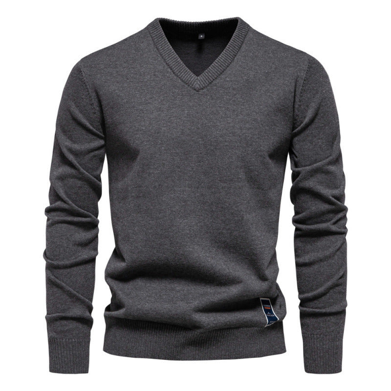 Tiginn | Herren Pullover mit V-Ausschnitt aus Baumwolle