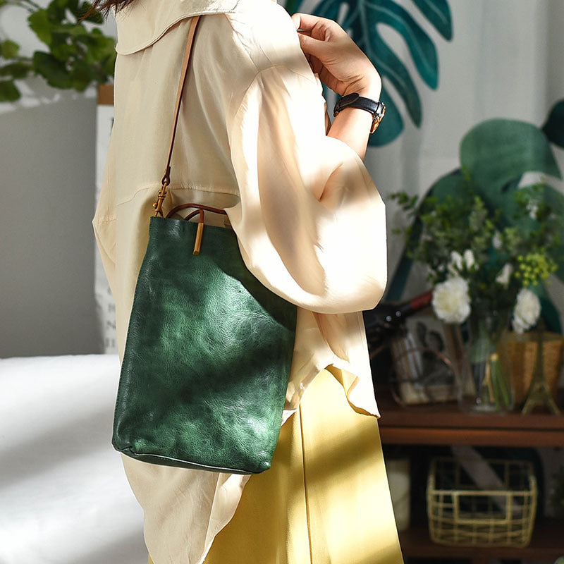 Minimalistische Leder | Umhängetasche Retro Girl