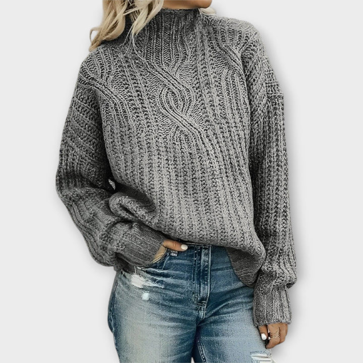 Marlene | Strickpullover mit hohem Kragen