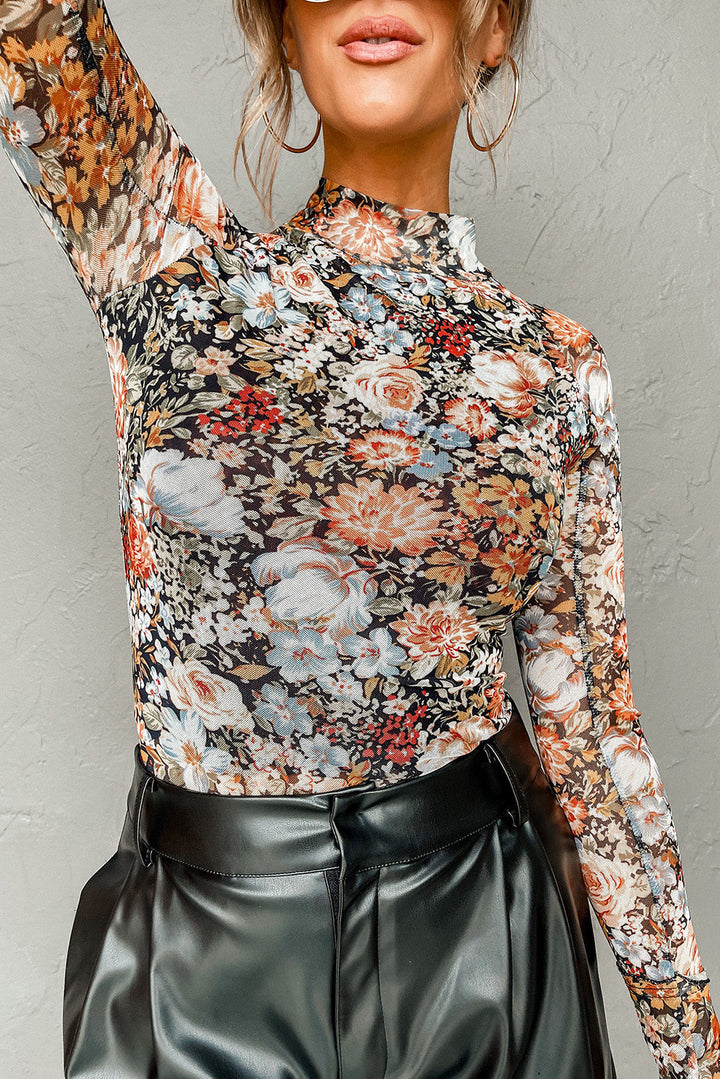 Theresa | Florale Netzbluse