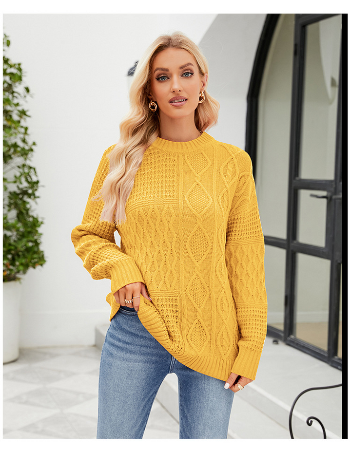Lässiger Pullover Kabelknoten