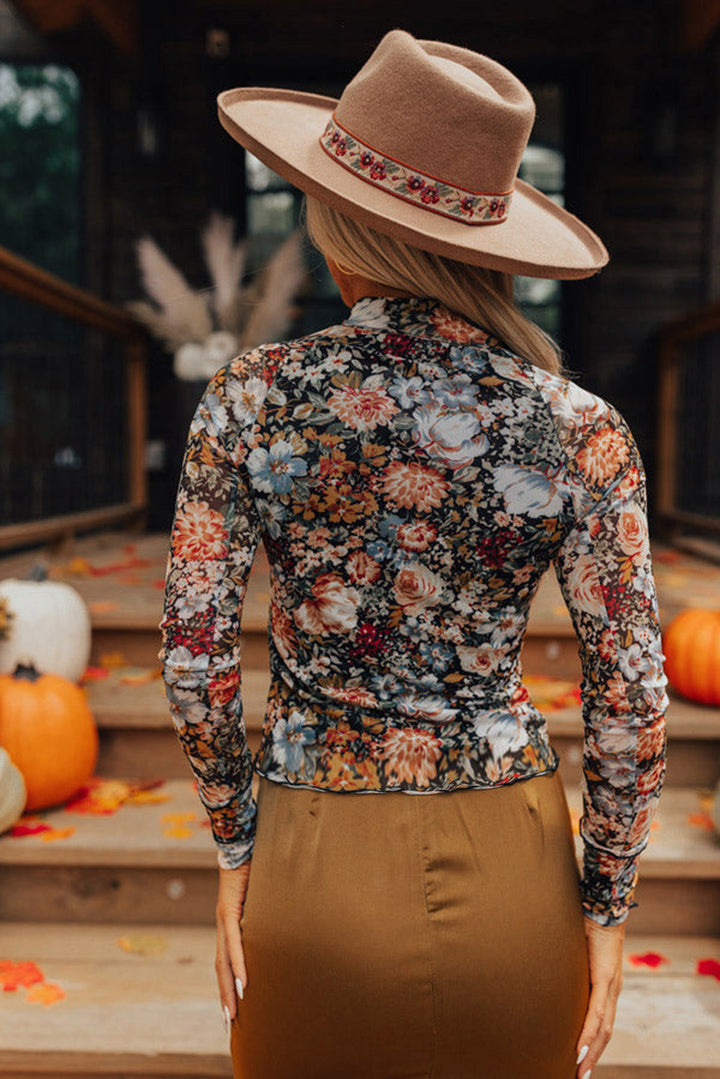 Theresa | Florale Netzbluse